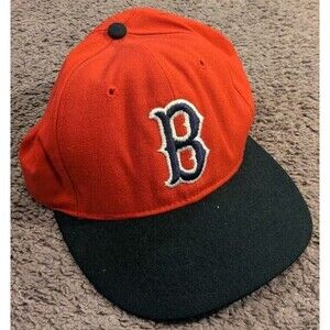 Vintage Roman Boston Red Sox Fitted Hat Made in USA Brockton Mass Size 7